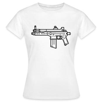 Mitraillette - T-shirt Femme - blanc - Devant - AI Model Female 172 dark (172cm)