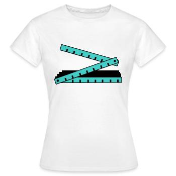 folding rule - Women's T-Shirt - white - Front - AI Model Female 172 dark (172cm)