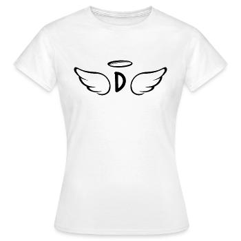 Engelsflügel Brief - Frauen T-Shirt - Weiß - Vorne - AI Model Female 172 dark (172cm)