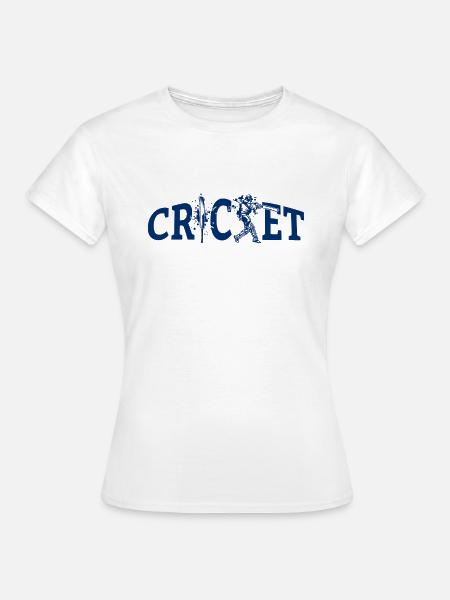 Cricket Lettering with Bat - Kricket - Frauen T-Shirt - Weiß