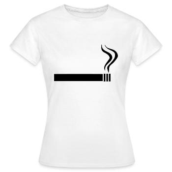 Cigarette - Smoking - Women's T-Shirt - white - Front - AI Model Female 172 dark (172cm)