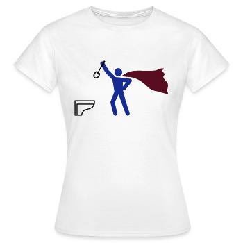 WC Bürste reinigung HEH 3 farb vektor - Frauen T-Shirt - Weiß - Vorne - AI Model Female 172 dark (172cm)