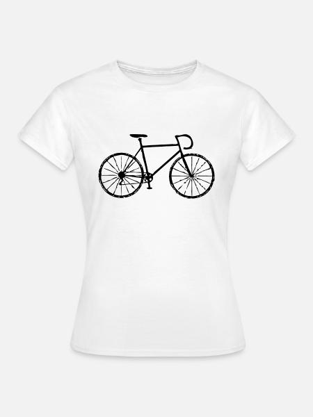 Maglia gialla * Bici da corsa * Bici da corsa - Maglietta da donna - bianco