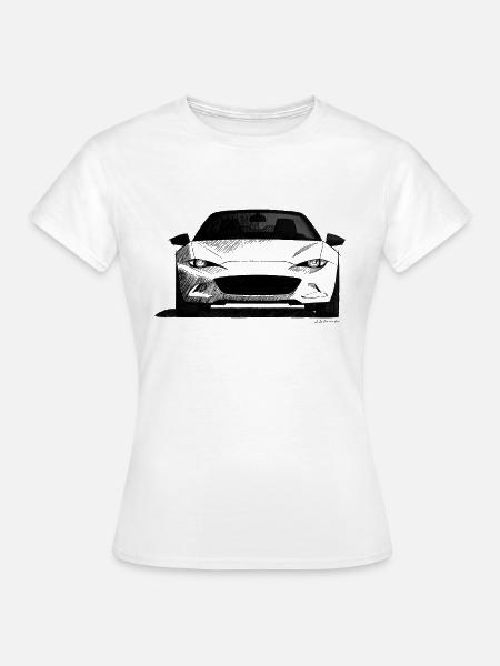 Japanische Roadster Zeichnung in der Vorderansicht - Frauen T-Shirt - Weiß