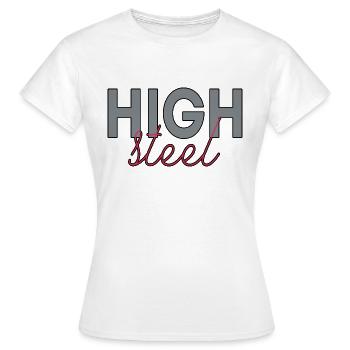 Stahl - Frauen T-Shirt - Weiß - Vorne - AI Model Female 172 dark (172cm)