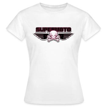 SUPER MOTO Pirates rose - T-shirt Femme - blanc - Devant - AI Model Female 172 dark (172cm)