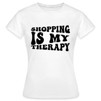 Le shopping est ma thérapie - T-shirt Femme - blanc - Devant - AI Model Female 172 dark (172cm)