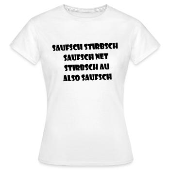 Trinkspruch MALLE - Frauen T-Shirt - Weiß - Vorne - AI Model Female 172 dark (172cm)