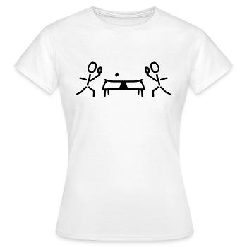 Table de ping-pong et raquettes - T-shirt Femme - blanc - Devant - AI Model Female 172 dark (172cm)
