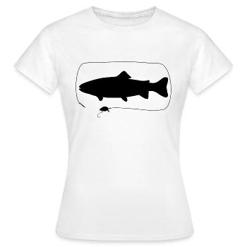 Truite avec wobbler - T-shirt Femme - blanc - Devant - AI Model Female 172 dark (172cm)