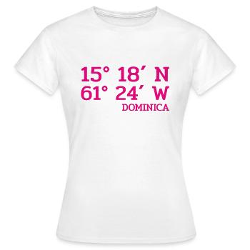 Dominica Coordinates - Coordinates - Caribbean - Women's T-Shirt - white - Front - AI Model Female 172 dark (172cm)