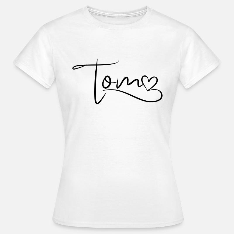 Tom Cognome Nome Cuore Decor - Maglietta da donna - bianco