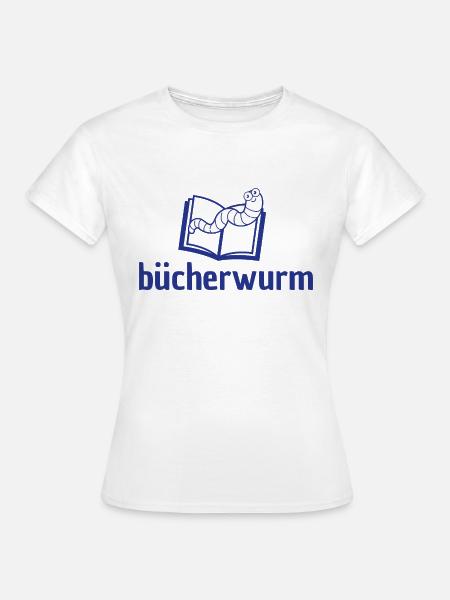Bücherwurm - Frauen T-Shirt - Weiß