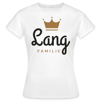 Lang-Familie - Frauen T-Shirt - Weiß - Vorne - AI Model Female 172 dark (172cm)