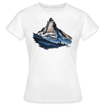 Matterhorn Schweiz - Andenken Souvenirs Geschenke - Frauen T-Shirt - Weiß - Vorne - AI Model Female 172 dark (172cm)