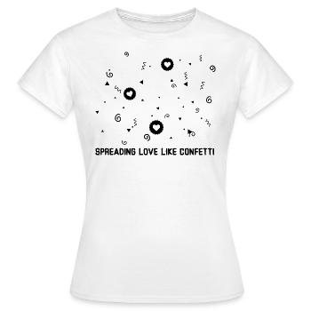 Spreading Love Like Confetti - Women's T-Shirt - white - Front - AI Model Female 172 dark (172cm)