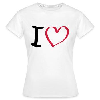 cœur - T-shirt Femme - blanc - Devant - AI Model Female 172 dark (172cm)