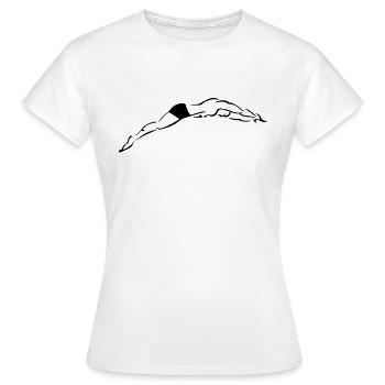 Schwimmer stürzen - Frauen T-Shirt - Weiß - Vorne - AI Model Female 172 dark (172cm)