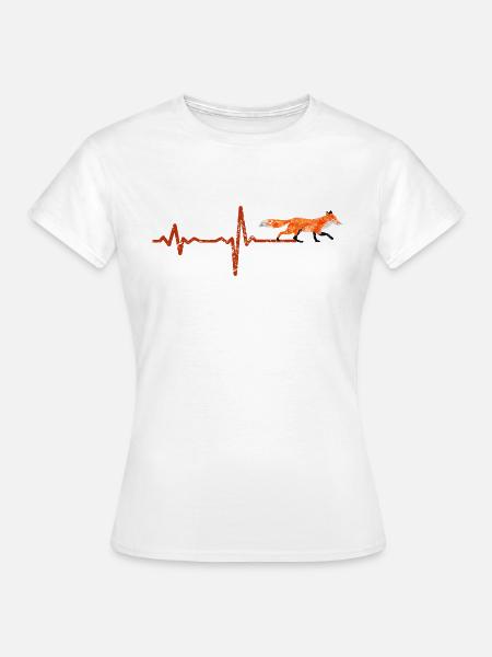 Heartbeat Fuchs - Geschenk - Frauen T-Shirt - Weiß