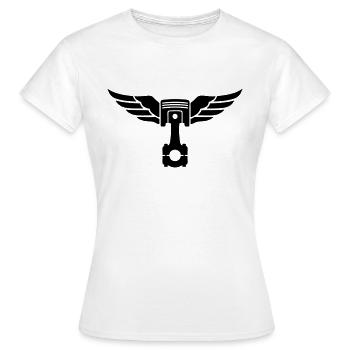 piston et ailes - Women's T-Shirt - white - Front - AI Model Female 172 dark (172cm)