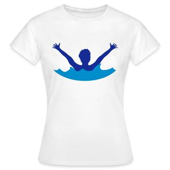 wasser ertrinken hilfe rufen schreien not retten w - Frauen T-Shirt - Weiß - Vorne - AI Model Female 172 dark (172cm)
