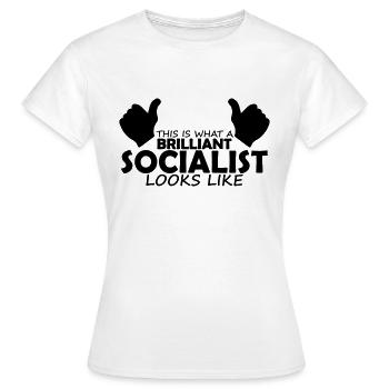 brilliant socialist - Women's T-Shirt - white - Front - AI Model Female 172 dark (172cm)