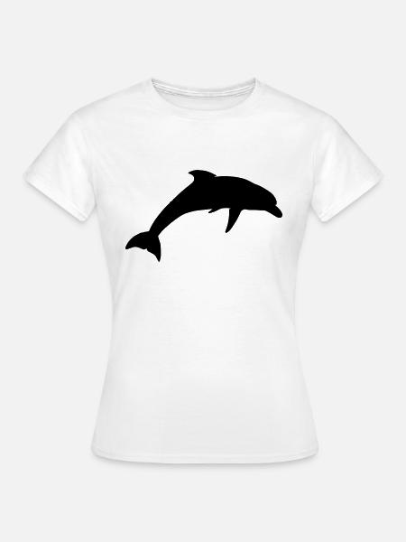 Delphin-Silhouette - Frauen T-Shirt - Weiß