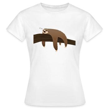 Faultier Relax Chill Nap Schlafen - Frauen T-Shirt - Weiß - Vorne - AI Model Female 172 dark (172cm)