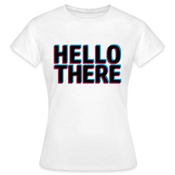 3D Effekt Hello - Frauen T-Shirt - Weiß - Vorne - AI Model Female 172 dark (172cm)