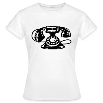 Téléphone Ancien - T-shirt Femme - blanc - Devant - AI Model Female 172 dark (172cm)