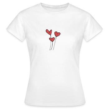 Liebe Baloons, Herz - Frauen T-Shirt - Weiß - Vorne - AI Model Female 172 dark (172cm)