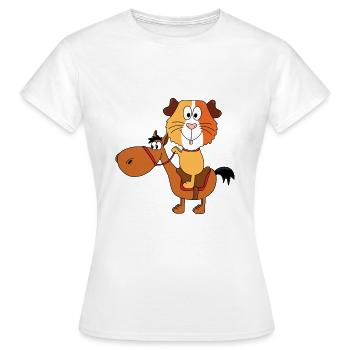 MEERSCHWEINCHEN - PFERD - REITEN - REITSPORT - Frauen T-Shirt - Weiß - Vorne - AI Model Female 172 dark (172cm)
