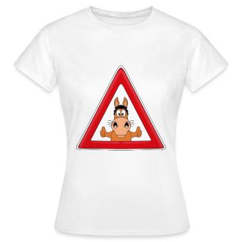 ACHTUNG PFERD - TIER - REITEN - PFERDESPORT - Frauen T-Shirt - Weiß - Vorne - AI Model Female 172 dark (172cm)