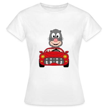 MAULWURF - AUTO - TIER - KIND - BABY - Frauen T-Shirt - Weiß - Vorne - AI Model Female 172 dark (172cm)