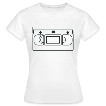 Bande vhs - T-shirt Femme - blanc - Devant - AI Model Female 172 dark (172cm)