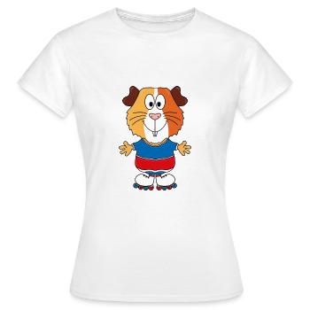 MEERSCHWEINCHEN - INLINER - INLINE SKATES - SPORT - Frauen T-Shirt - Weiß - Vorne - AI Model Female 172 dark (172cm)