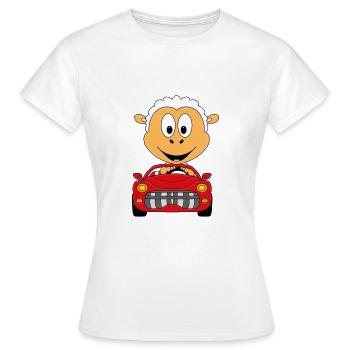 SCHAF - AUTO - OLDTIMER - AUTOMOBIL - MOTORSPORT - Frauen T-Shirt - Weiß - Vorne - AI Model Female 172 dark (172cm)