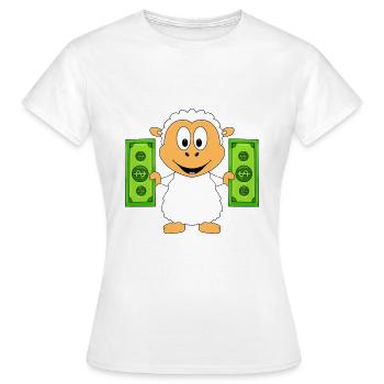 SCHAF - GELD - TIER - TIERISCH - Frauen T-Shirt - Weiß - Vorne - AI Model Female 172 dark (172cm)