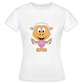 SCHAF - BABY - KINDER - FLÄSCHCHEN - MILCH - Frauen T-Shirt - Weiß - Vorne - AI Model Female 172 dark (172cm)