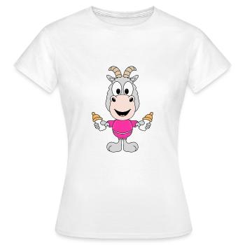 ZIEGE - BABY - KINDER - GEBURT - FLÄSCHCHEN - Frauen T-Shirt - Weiß - Vorne - AI Model Female 172 dark (172cm)