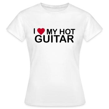 I love my hot guitar - T-shirt Femme - blanc - Devant - AI Model Female 172 dark (172cm)
