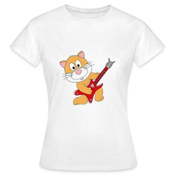 HAMSTER - GITARRE - MUSIK - TIERISCH - Frauen T-Shirt - Weiß - Vorne - AI Model Female 172 dark (172cm)