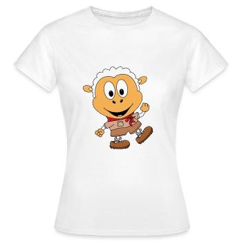SCHAF - WANDERN - BERGE - PFADFINDER - TIERISCH - Frauen T-Shirt - Weiß - Vorne - AI Model Female 172 dark (172cm)