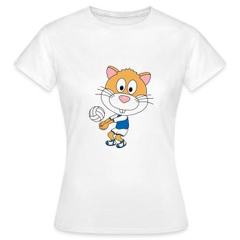 HAMSTER - VOLLEYBALL - SPORT - TIERISCH - Frauen T-Shirt - Weiß - Vorne - AI Model Female 172 dark (172cm)