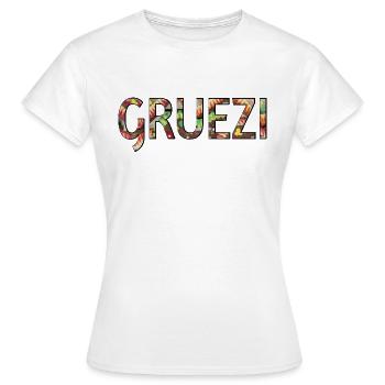 GRUEZI - Frauen T-Shirt - Weiß - Vorne - AI Model Female 172 dark (172cm)