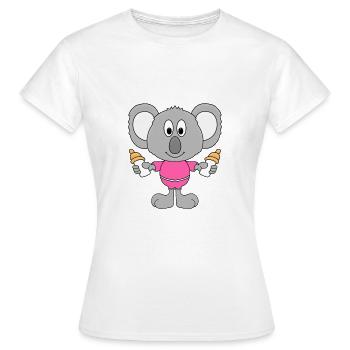 KOALA - BABY - NACHWUCHS - FLÄSCHCHEN - TIERISCH - Frauen T-Shirt - Weiß - Vorne - AI Model Female 172 dark (172cm)