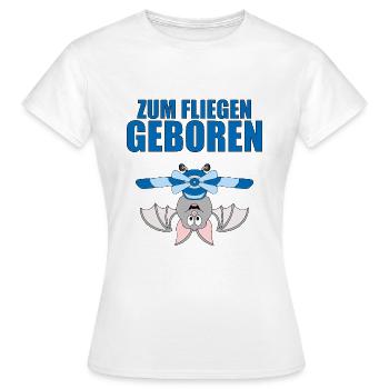 ZUM FLIEGEN GEBOREN - FLUGHUND - PILOT - FLUGZEUG - Frauen T-Shirt - Weiß - Vorne - AI Model Female 172 dark (172cm)