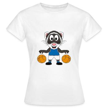 BASKETBALL - SPORT - FRETTCHEN - TIERISCH - Frauen T-Shirt - Weiß - Vorne - AI Model Female 172 dark (172cm)
