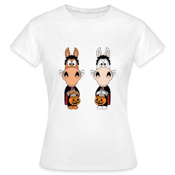 PFERDE - PONYS - HALLOWEEN - TIERISCH - Frauen T-Shirt - Weiß - Vorne - AI Model Female 172 dark (172cm)