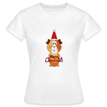 MEERSCHWEINCHEN - WEIHNACHTEN - TIER - LIEBE - Frauen T-Shirt - Weiß - Vorne - AI Model Female 172 dark (172cm)